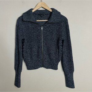 Athleta Grey Marble Knit Zip Up Sweater XXS